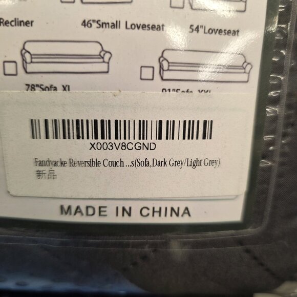 Fandyacke Home Reversible Sofa Cover Grey 68in New - Picture 3 of 5